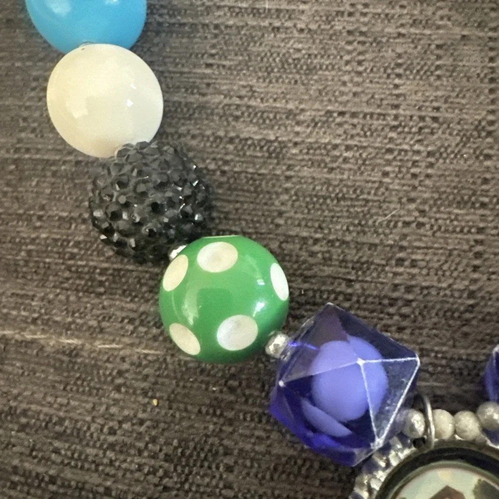 Minecraft Necklace Bottle‎ Cap Charm Kids Unique Beads Approx 16 Inches